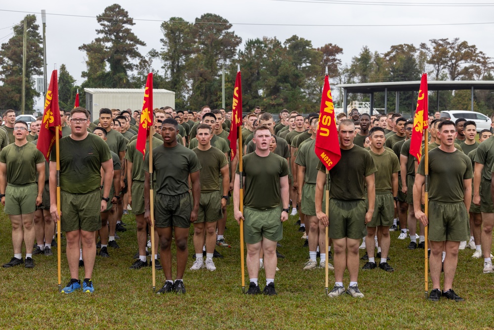 Marine Corps Combat Service Support Schools celebrates 249th birthday of the Marine Corps with motivational run