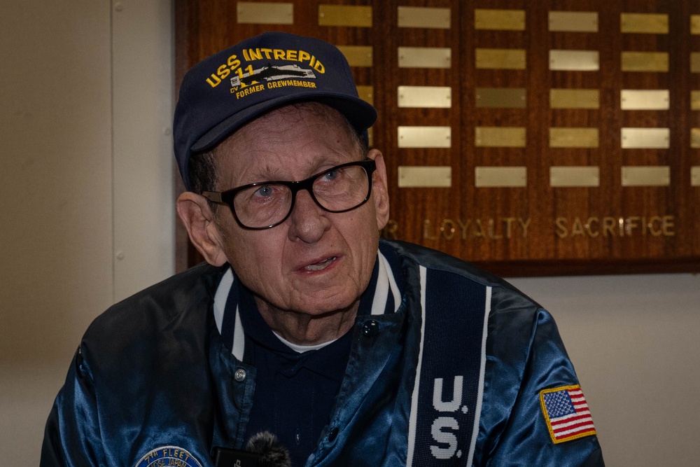 Sailors with USS John Basilone DDG 122 Meet with Retired Service Members of USS Basilone DDE 824