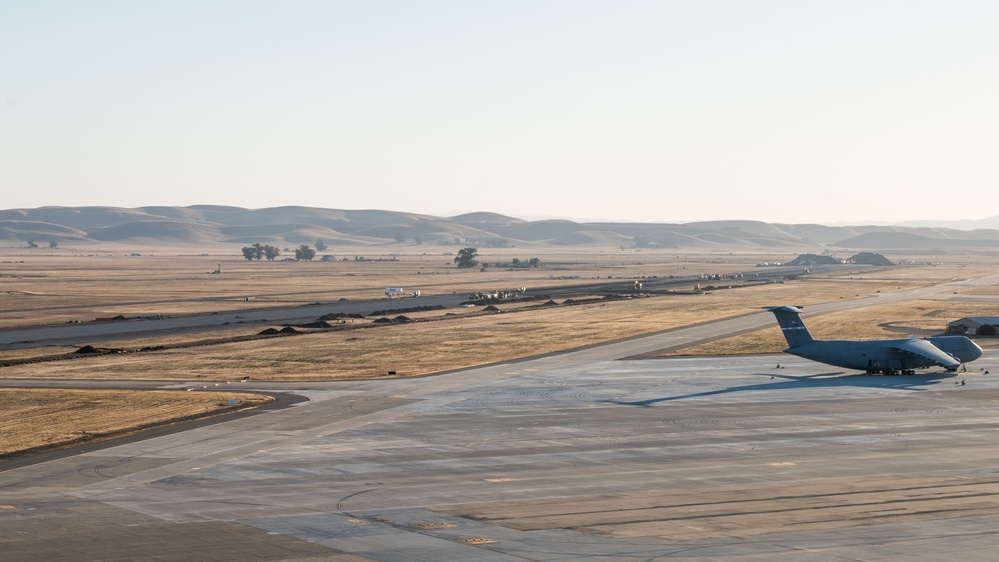 Progress on runway construction at Travis AFB