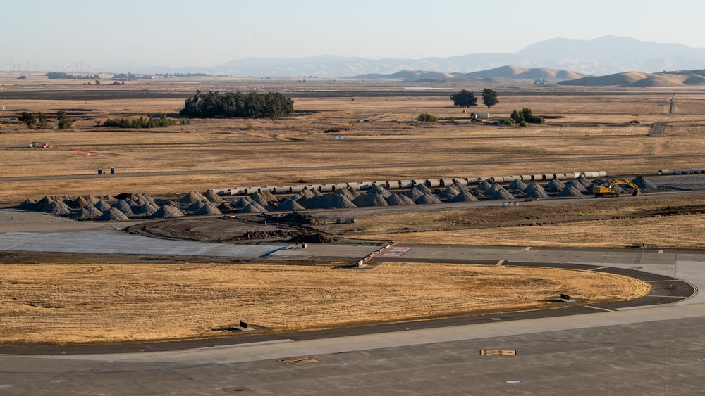 Progress on runway construction at Travis AFB