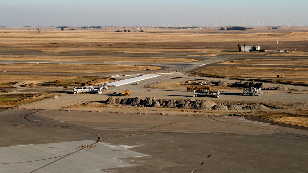 Progress on runway construction at Travis AFB