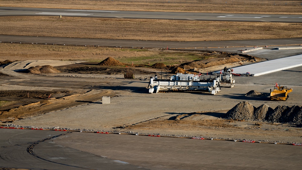 Progress on runway construction at Travis AFB