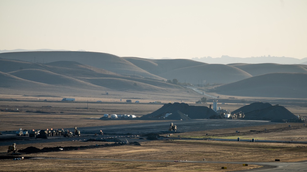 Progress on runway construction at Travis AFB