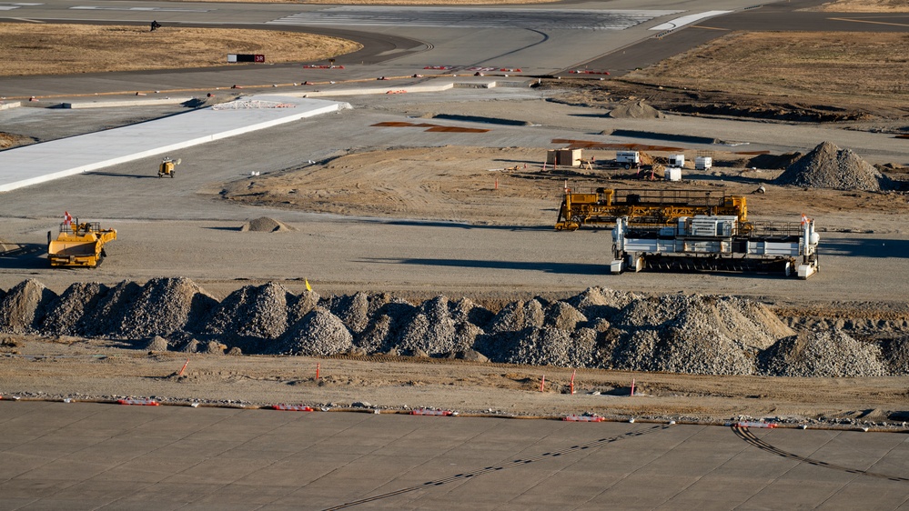 Progress on runway construction at Travis AFB