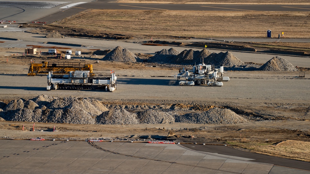 Progress on runway construction at Travis AFB