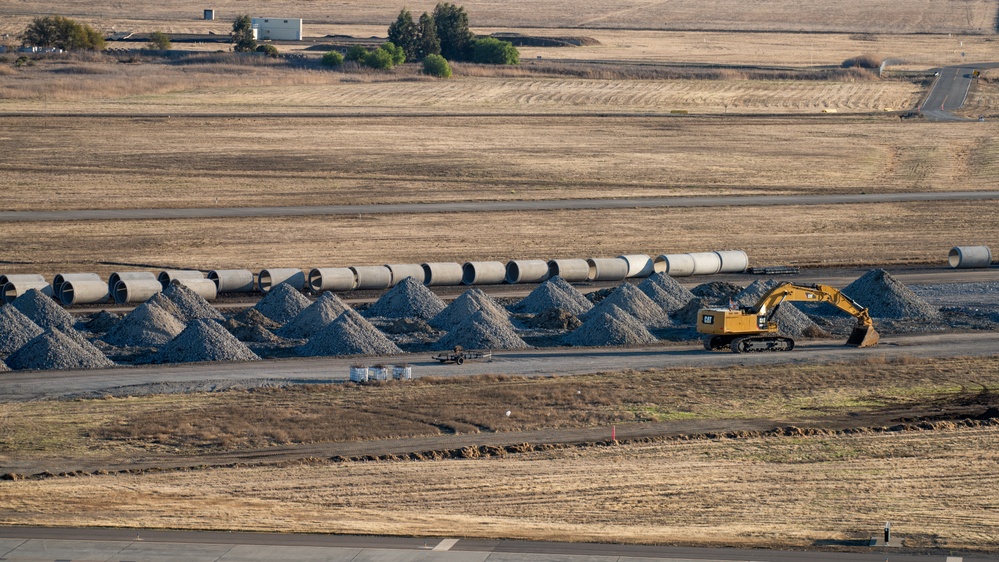 Progress on runway construction at Travis AFB