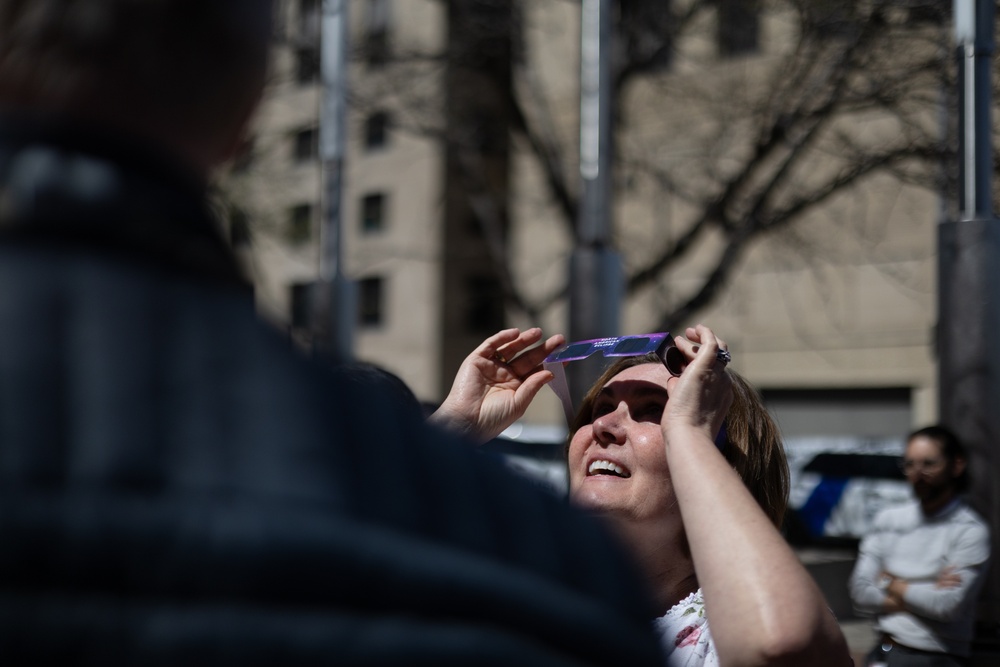 Kansas City District Employees Observe Solar Eclipse