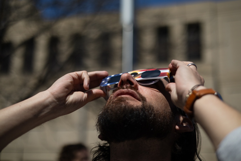 Kansas City District Employees Observe Solar Eclipse