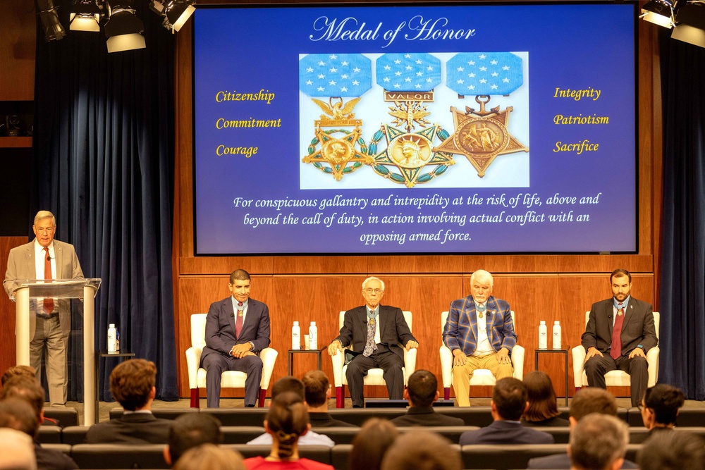 Service members attend Medal of Honor panel discussion during Veterans Week