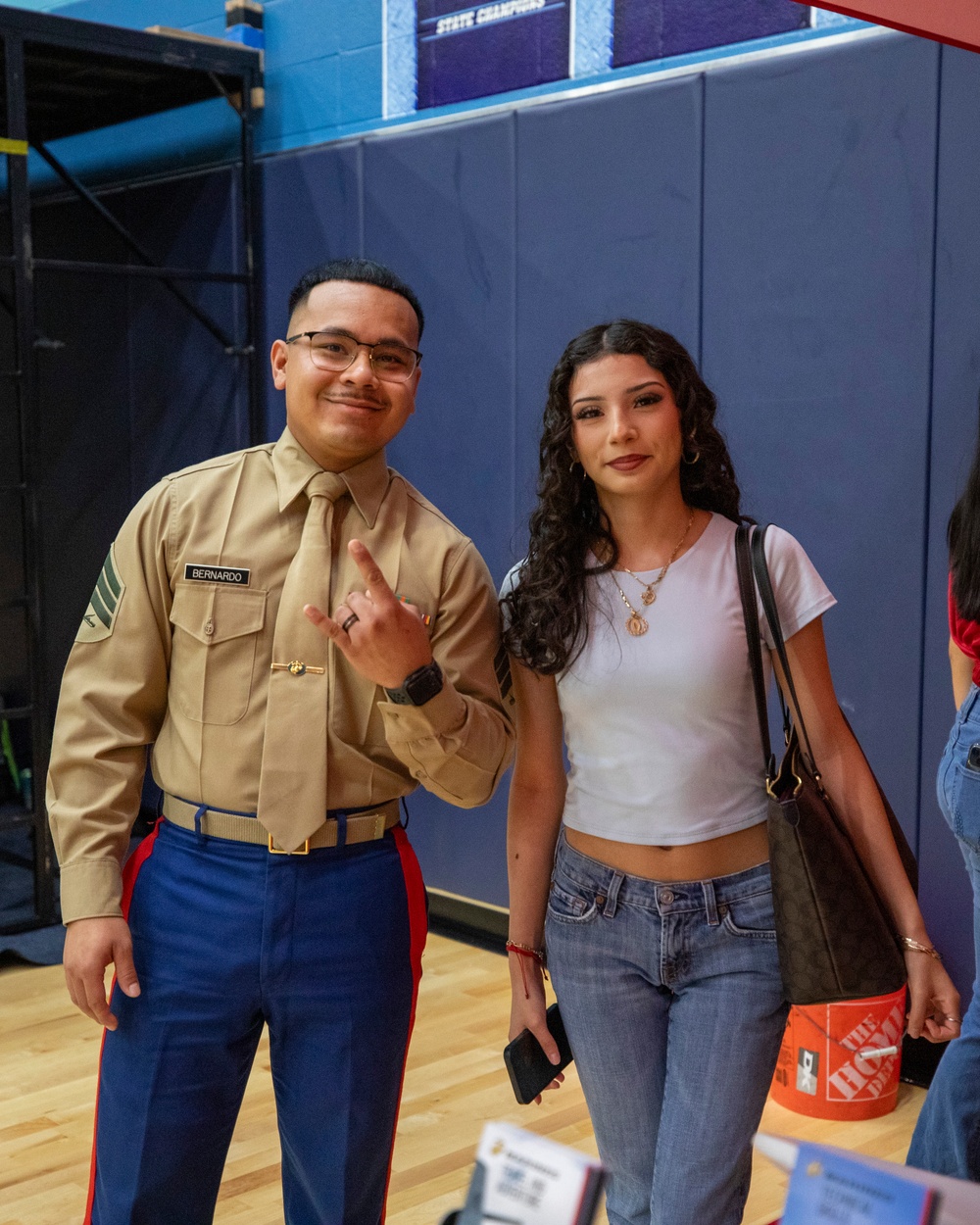 Marines team up with No Hate Tour at Elsik High School