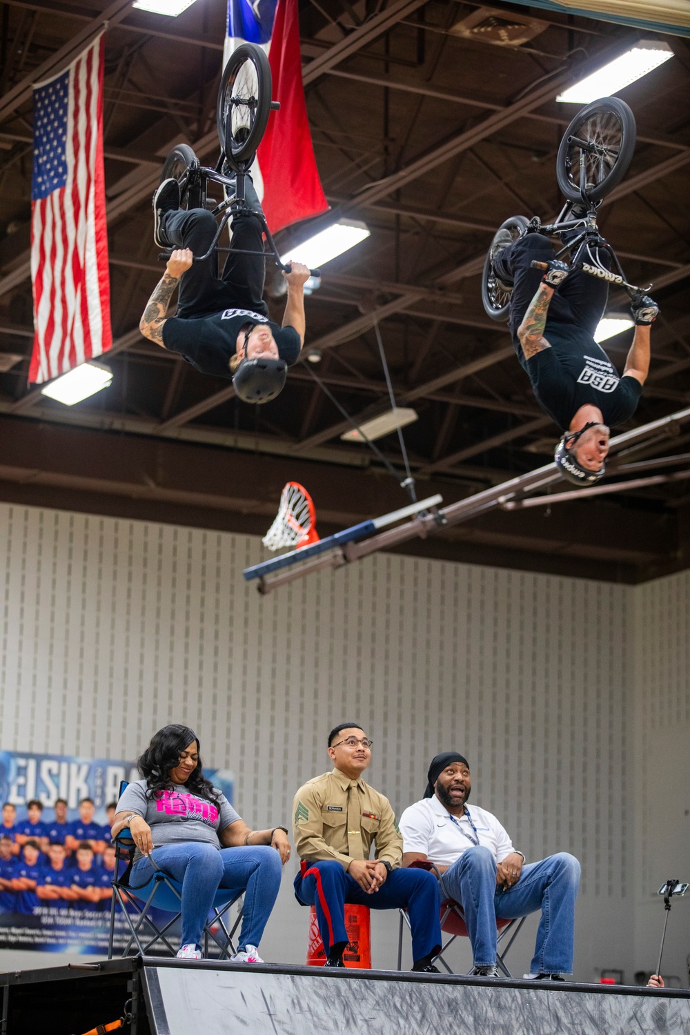 Marines team up with No Hate Tour at Elsik High School