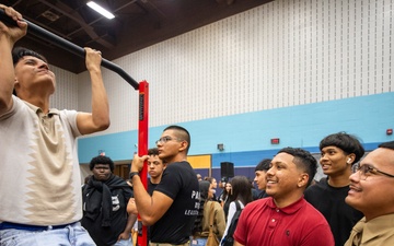 Marines team up with No Hate Tour at Elsik High School