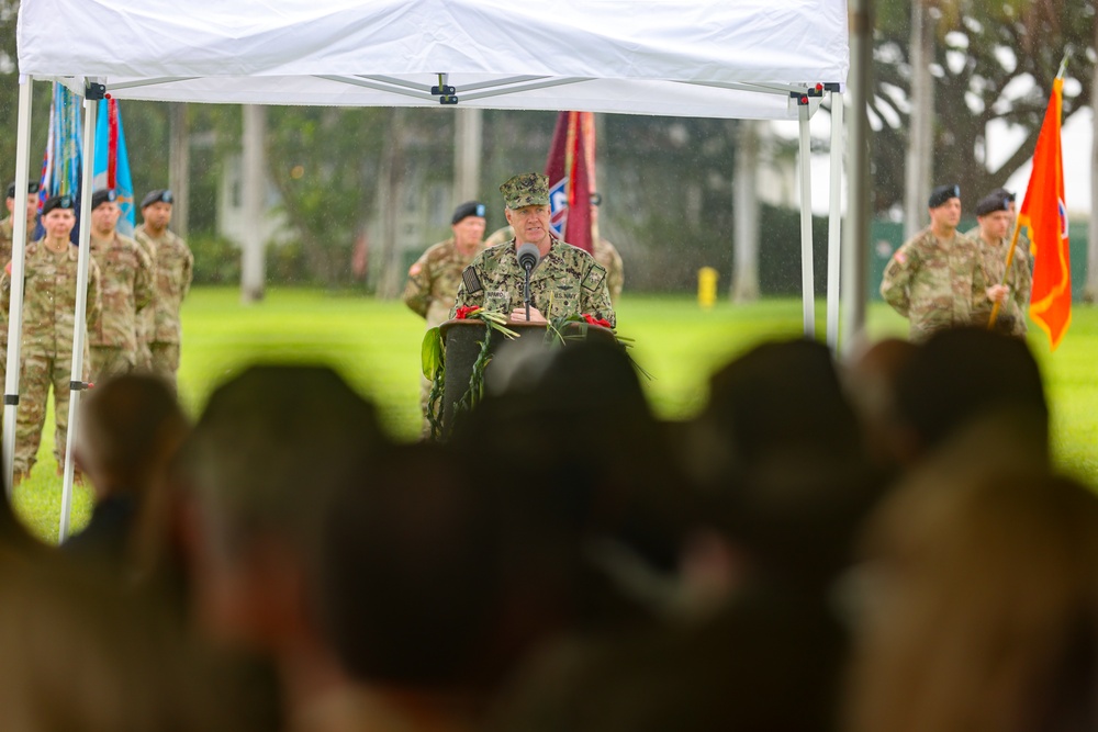 Adm. Paparo Speaks as Gen. Clark Assumes USARPAC Command from Gen. Flynn