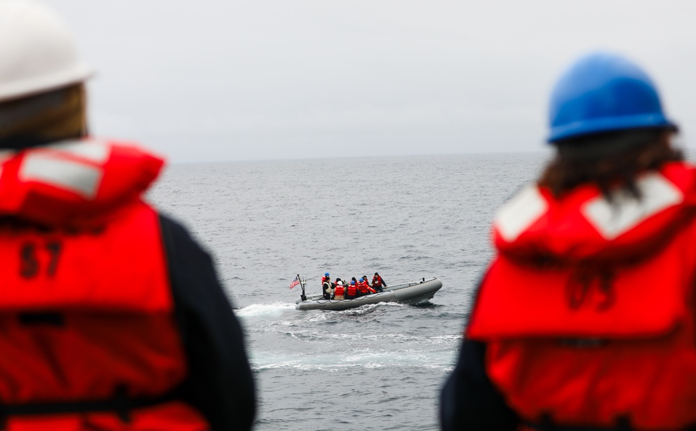 USS Stout small boat operations