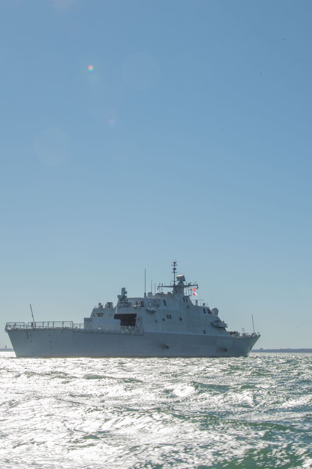 The future USS Nantucket arrives in Boston