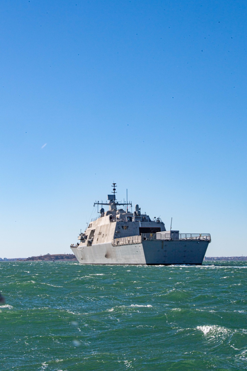 The future USS Nantucket arrives in Boston