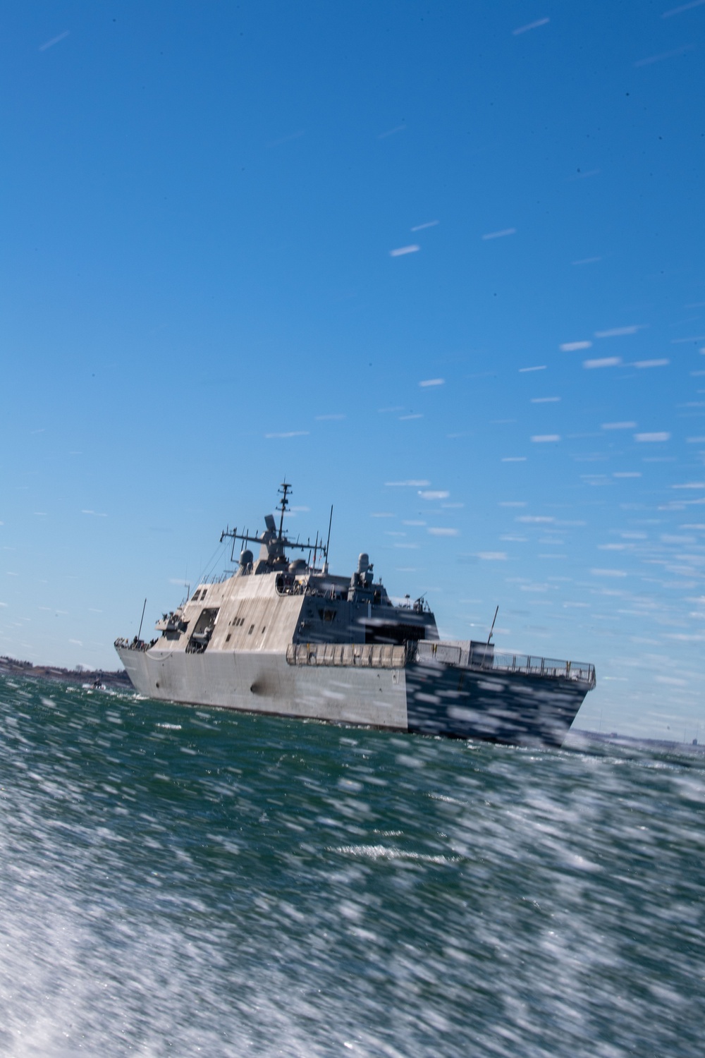 The future USS Nantucket arrives in Boston