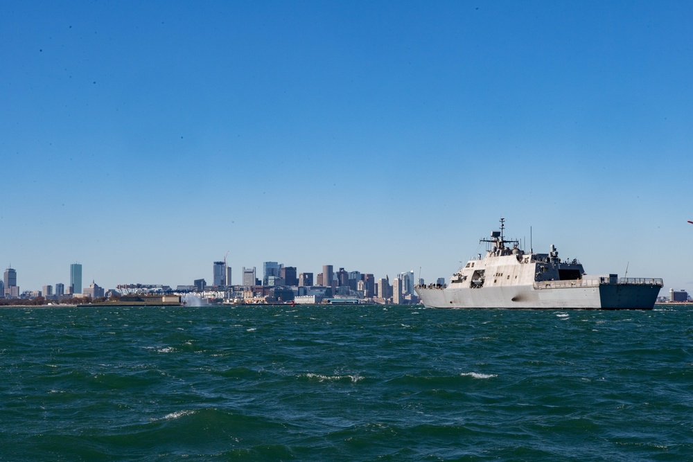 The Future USS Nantucket (LCS 27) Arrives in Boston