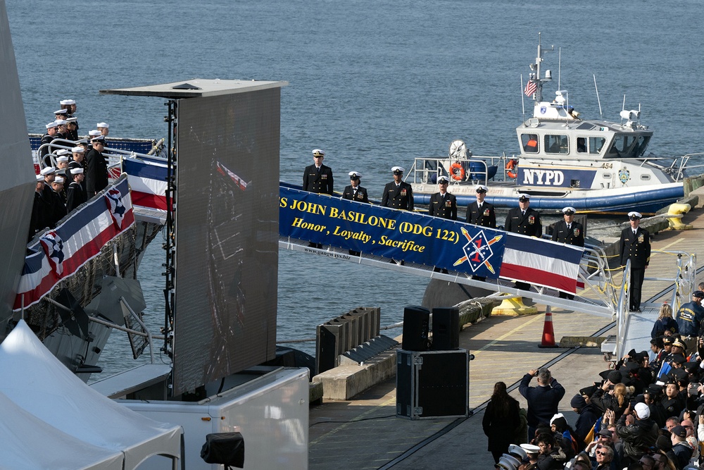 USS John Basilone Commissions in NYC