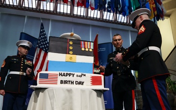 TF 51/5 commanding general participates in U.S. Embassy Marine Corps birthday cake cutting ceremony