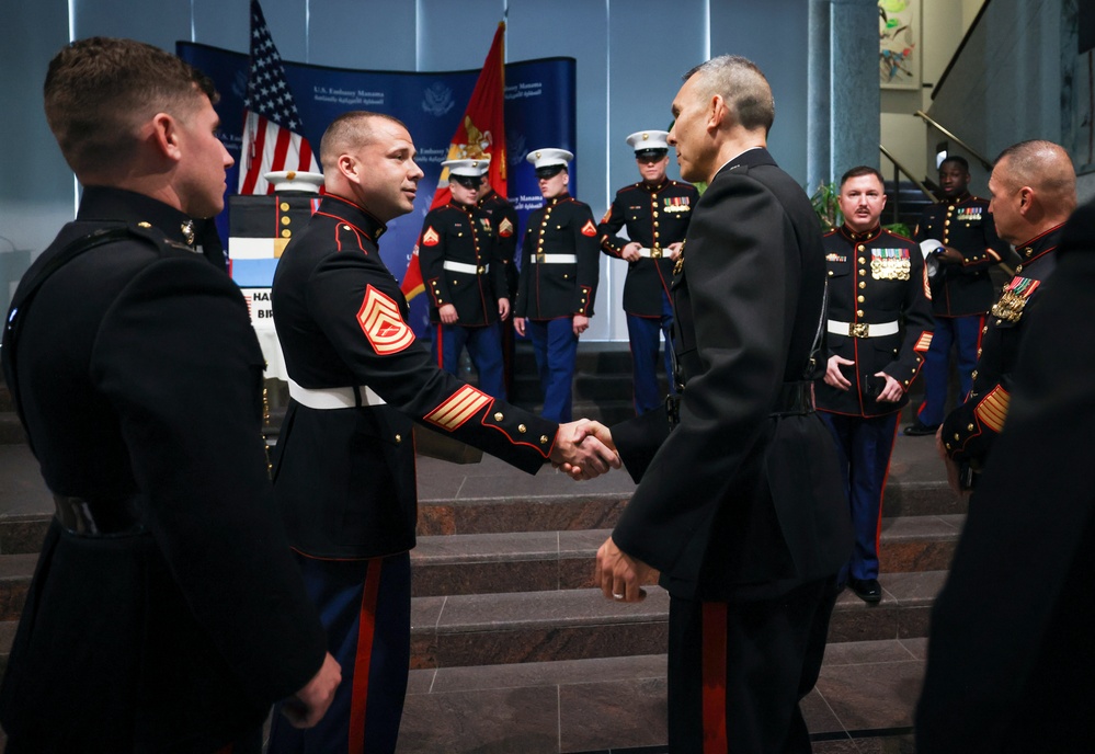 TF 51/5 commanding general participates in U.S. Embassy Marine Corps birthday cake cutting ceremony