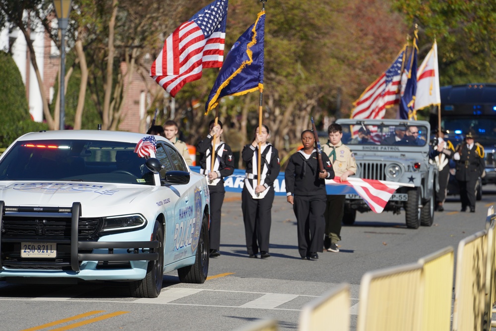 NWS Yorktown Sailors march in first annual Veteran's Day Parade onboard historic Fort Monroe