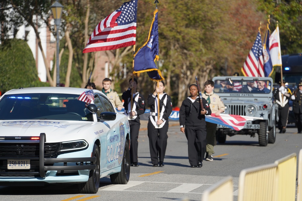 NWS Yorktown Sailors march in first annual Veteran's Day Parade onboard historic Fort Monroe