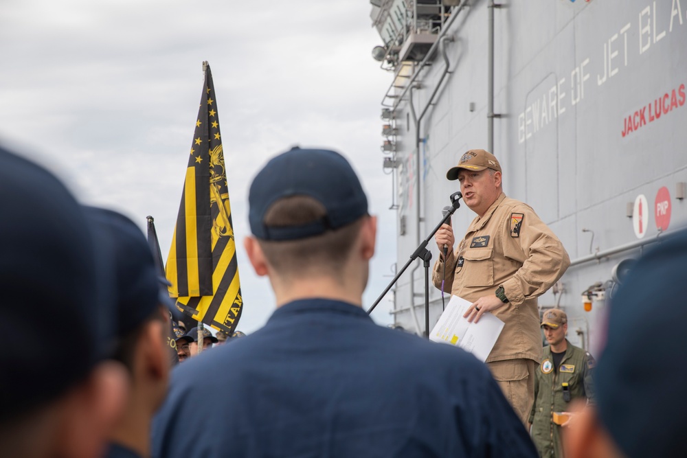 All Hands Call onboard USS Iwo Jima