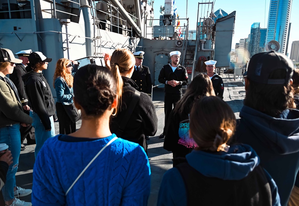 San Diego Wave FC Tours USS Germantown during FWSD