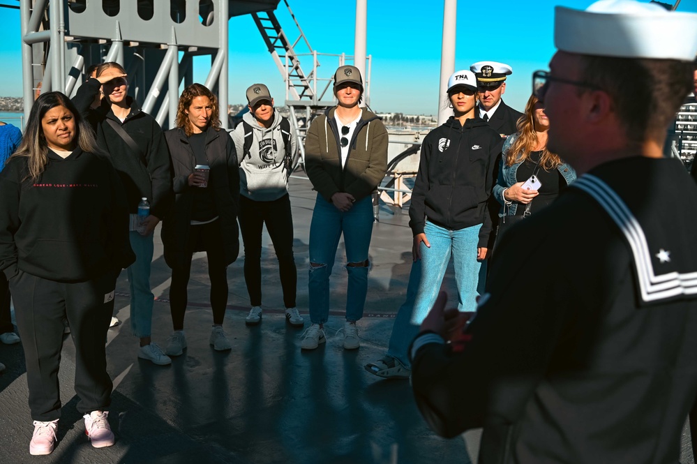 San Diego Wave FC Tours USS Germantown during FWSD