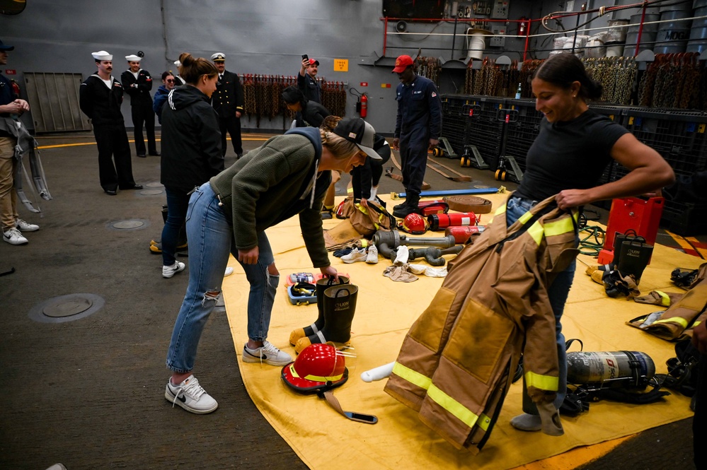 San Diego Wave FC Tours USS Germantown during FWSD