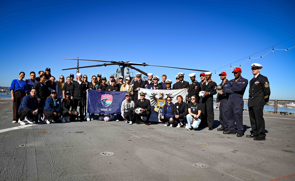 San Diego Wave FC Tours USS Germantown during FWSD