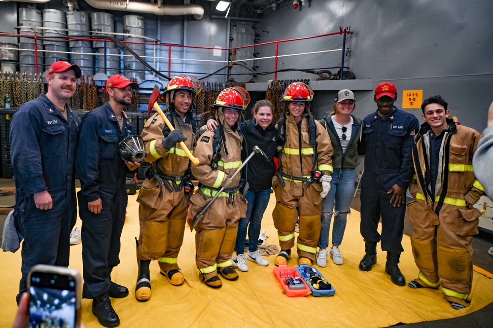 San Diego Wave FC Tours USS Germantown during FWSD