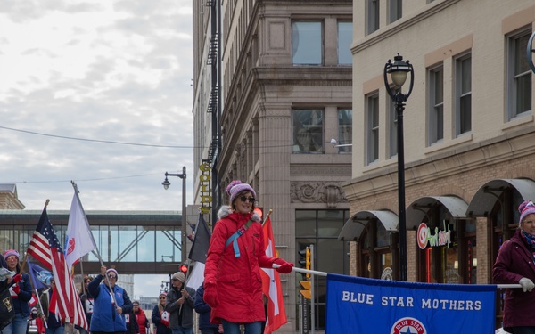 Blue Star Mothers march during the Milwaukee Veterans Day parade