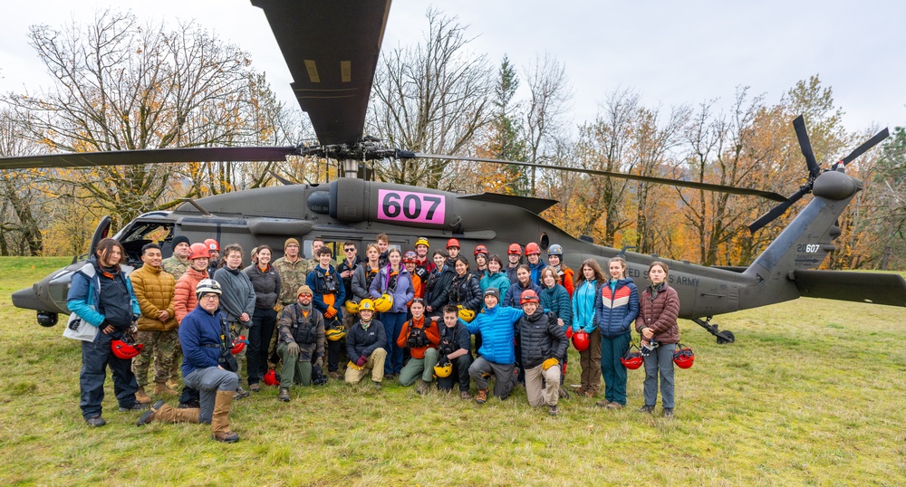 Youth Search and Rescue Team Trains with National Guard Helicopter Crew