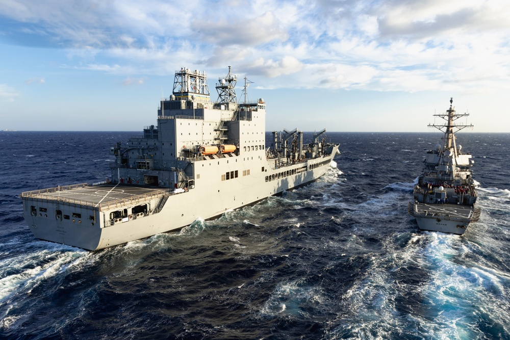 USS Mahan (DDG 72) Conducts Replenishment At Sea with USNS Harvey Milk (T-AO 206)