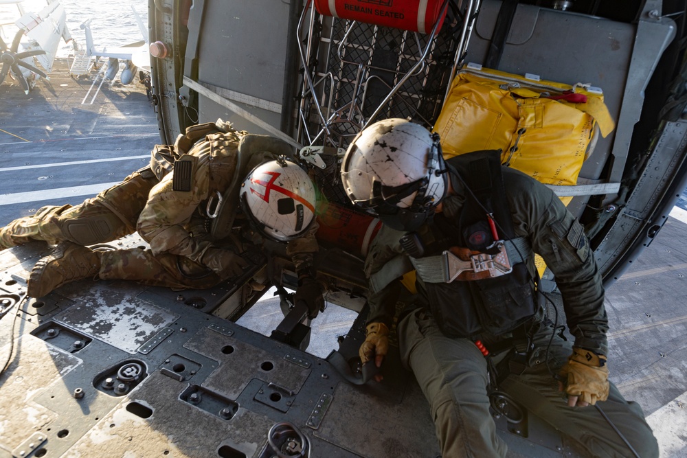 Sailors Assigned To HSC-9 Conduct a Routine Flight on USS Gerald R. Ford (CVN 78)