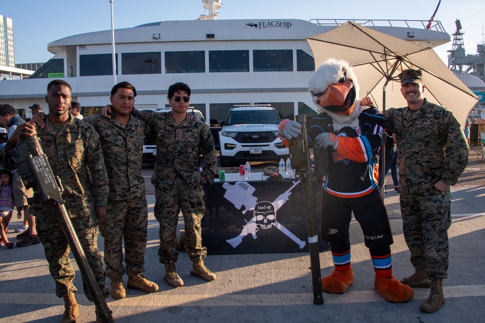 Marines interact with attendees at Fleet Week San Diego 2024