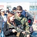 Military personel interact with the public on Broadway Pier Pavilion During Fleet Week San Diego 2024.