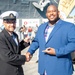 Military personel interact with the public on Broadway Pier Pavilion During Fleet Week San Diego 2024.