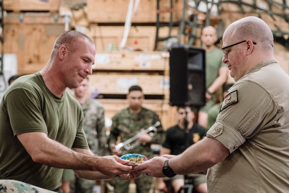 15th MEU Celebrates Second 249th Birthday With Cake Cutting Ceremony Aboard USS Boxer