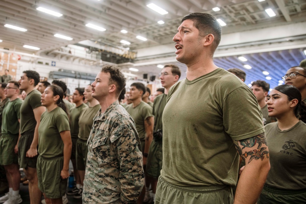 15th MEU Celebrates Second 249th Birthday With Cake Cutting Ceremony Aboard USS Boxer