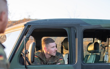 NATO-led KFOR soldiers conduct routine security patrol