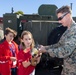 Marines spend time with students at the Annual Sunset Hills Elementary School Veterans Day Program