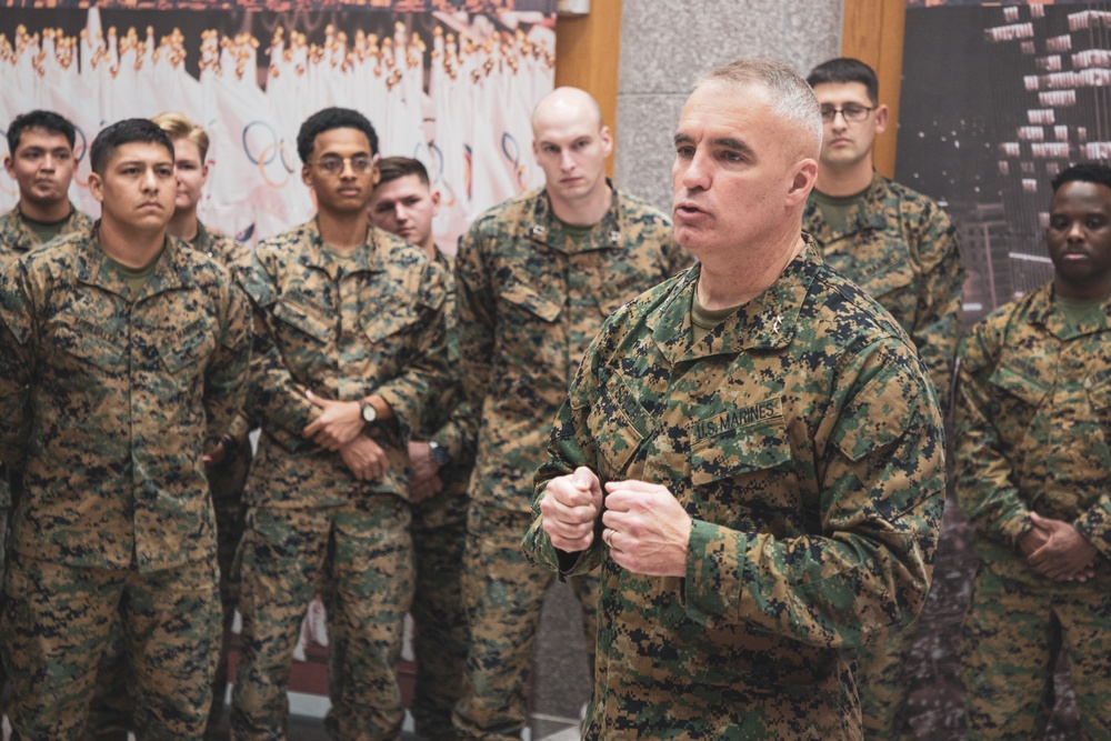 MARFORK Marines conduct a cake cutting ceremony for the 249th Marine Corps Birthday