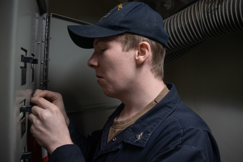 USS America (LHA 6) conducts maintenance