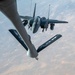 U.S. KC-135 refuels F-15 E Strike Eagles over CENTCOM