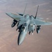 U.S. KC-135 refuels F-15 E Strike Eagles over CENTCOM