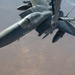 U.S. KC-135 refuels F-15 E Strike Eagles over CENTCOM
