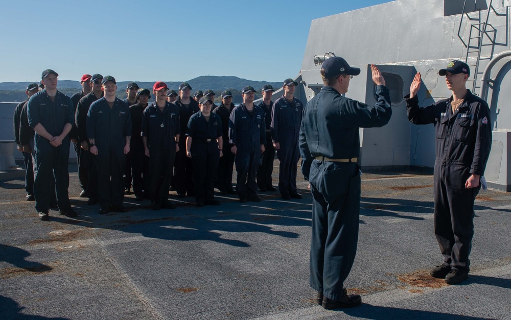 Engineman 3rd Class Brunning’s Re-enlistment